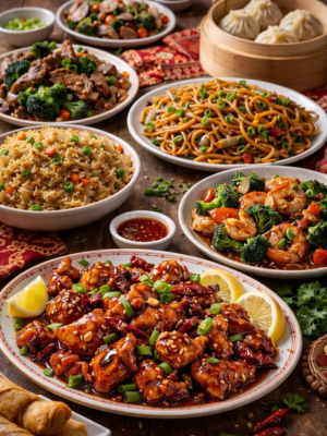 Family style halal Chinese feast